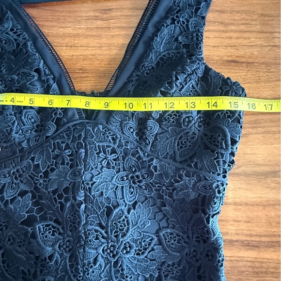 REISS Black Barbara Lace Midi Dress Size 4 - Picture 13 of 15